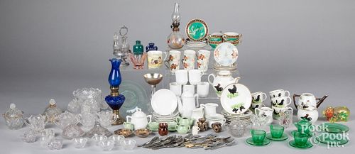 Group of porcelain and glass child's tea service