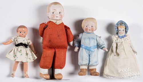 Four miscellaneous dolls