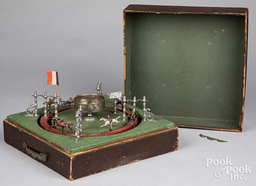 French ratchet horse race game, 19th c.