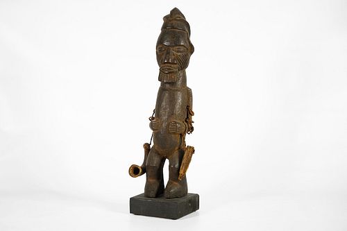Yaka Style Wooden Statue 19" on Base - DR Congo