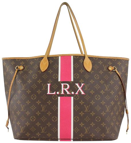 LOUIS VUITTON LARGE MONOGRAM MON NEVERFULL GM TOTE WITH STRIPE