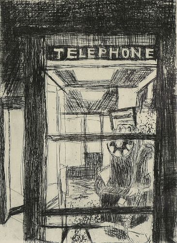 GEORGE SEGAL (American 1924-2000) A PRINT, "Telephone," ARTIST PROOF, 1962,