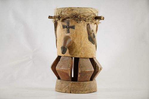 Yoruba Hand Carved African Drum 18" – Nigeria