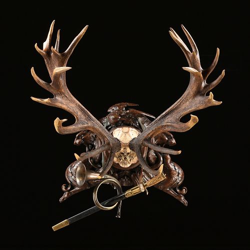 A GERMAN IMPERIAL/ROYAL RED STAG TROPHY MOUNT, KAISER WILHELM II, CIRCA 1890,