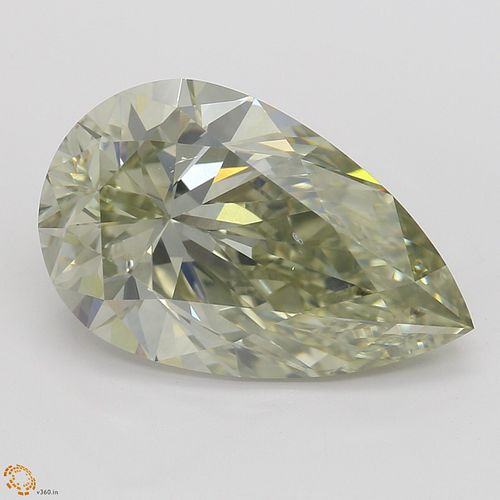 4.01 ct, Natural Fancy Grayish Greenish Yellow Even Color, SI1, Pear cut Diamond (GIA Graded), Appraised Value: $59,700 