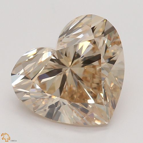 2.01 ct, Natural Fancy Light Yellowish Brown Even Color, IF, TYPE 1ab Heart cut Diamond (GIA Graded), Appraised Value: $28,400 
