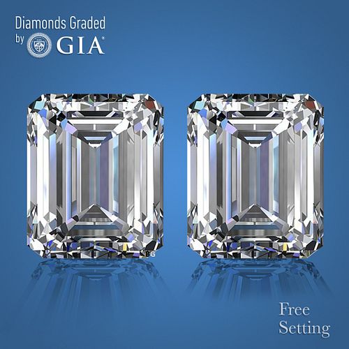 4.02 carat diamond pair Emerald cut Diamond GIA Graded 1) 2.01 ct, Color I, VS2 2) 2.01 ct, Color I, VS2. Appraised Value: $56,600 
