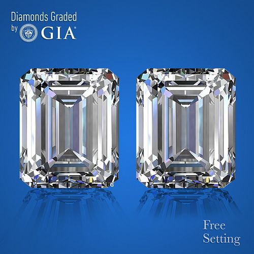 7.02 carat diamond pair Emerald cut Diamond GIA Graded 1) 3.50 ct, Color D, VVS1 2) 3.52 ct, Color D, VVS2. Appraised Value: $477,300 