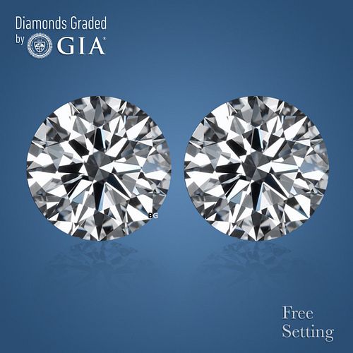 6.01 carat diamond pair Round cut Diamond GIA Graded 1) 3.00 ct, Color D, VVS2 2) 3.01 ct, Color D, VVS2. Appraised Value: $642,200 