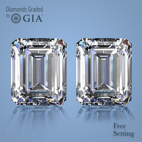 5.03 carat diamond pair Emerald cut Diamond GIA Graded 1) 2.51 ct, Color I, VS1 2) 2.52 ct, Color I, VS2. Appraised Value: $72,300 