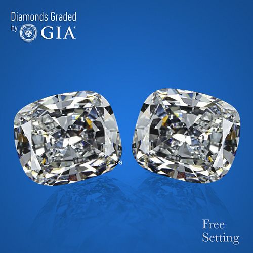 4.02 carat diamond pair Cushion cut Diamond GIA Graded 1) 2.01 ct, Color G, VS2 2) 2.01 ct, Color G, VS2. Appraised Value: $98,400 