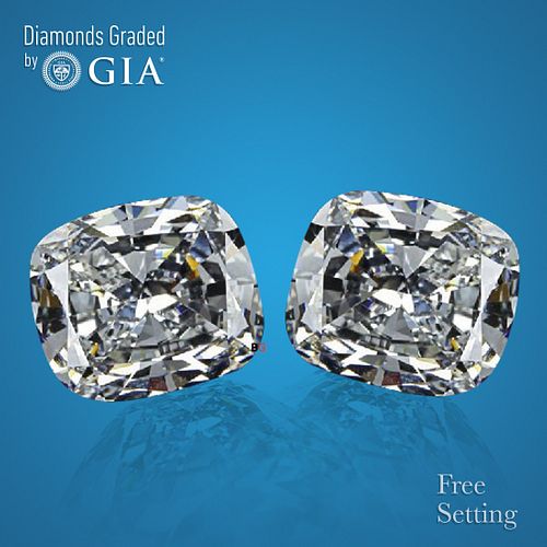 6.02 carat diamond pair Cushion cut Diamond GIA Graded 1) 3.01 ct, Color F, VS2 2) 3.01 ct, Color G, SI1. Appraised Value: $207,900 