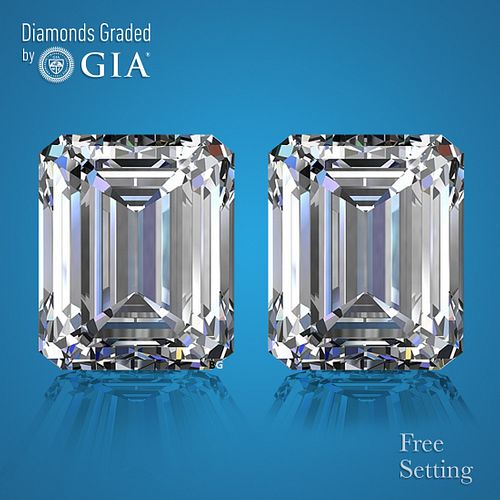 10.03 carat diamond pair Emerald cut Diamond GIA Graded 1) 5.01 ct, Color D, VVS2 2) 5.02 ct, Color D, VVS2. Appraised Value: $1,710,100 
