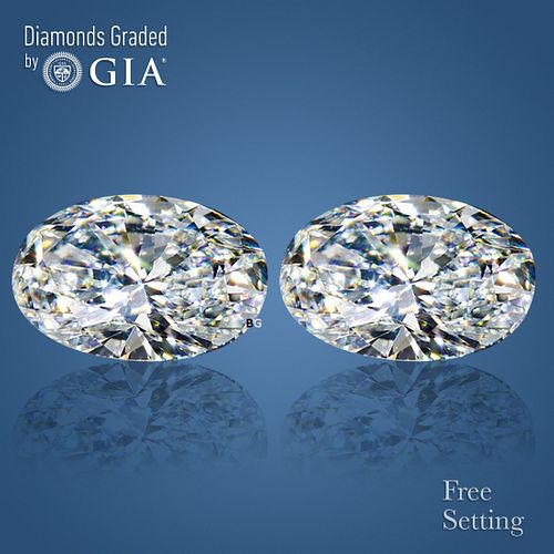 6.07 carat diamond pair Oval cut Diamond GIA Graded 1) 3.01 ct, Color D, VS1 2) 3.06 ct, Color D, VS1. Appraised Value: $313,200 