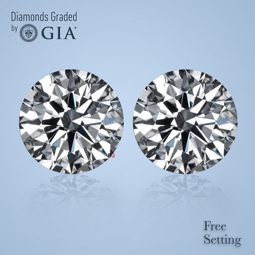 6.04 carat diamond pair Round cut Diamond GIA Graded 1) 3.00 ct, Color G, VVS2 2) 3.04 ct, Color G, VS1. Appraised Value: $329,300 