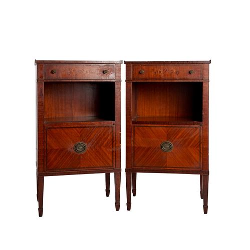 Pair of Hepplewhite style Bedside Cabinets