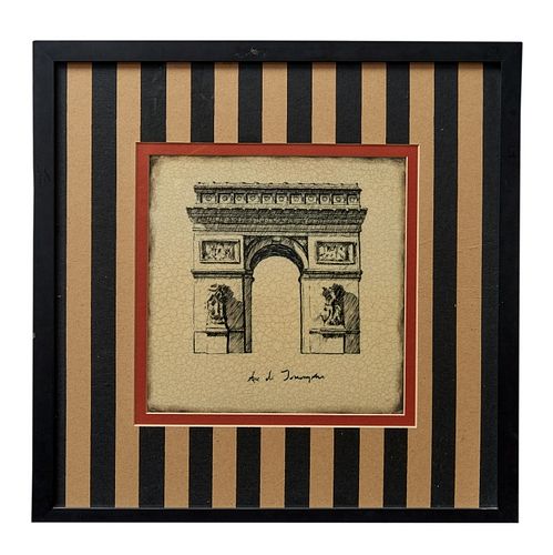 Four Framed Decorative Printed Pictures of Paris