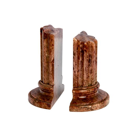 Pair of Neoclassical style Marble Bookends