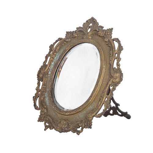 One Louis XV Style Brass Dressing Mirror