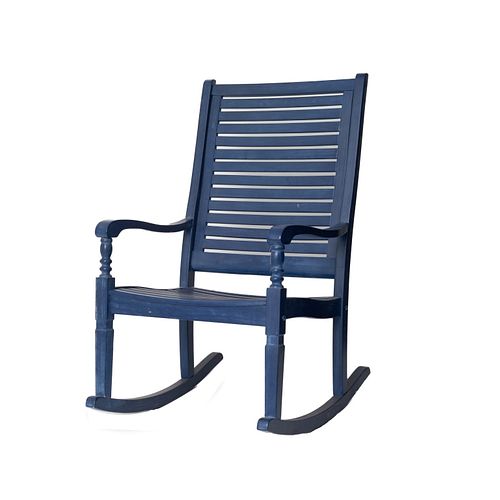 American Late 20th century Blue painted rocking chair