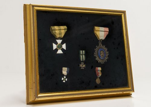 Framed Venezualan Medals