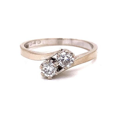 BE MINE 18k 1920â€™s Crossover Diamond British Ring