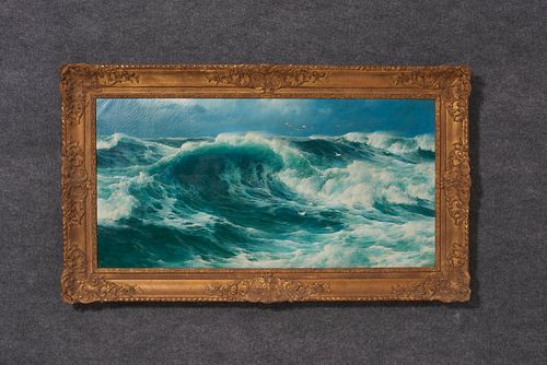 David James (1853 - 1904)  O/C The Angry Sea