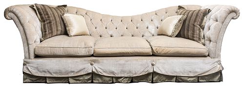 Neoclassical Manner Camelback Sofa