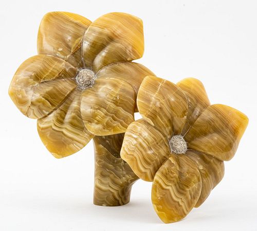 Terry Thornsley Banded Agate Flower Sculpture