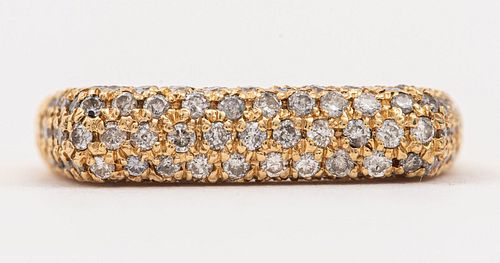 Vintage 1970's 14K Yellow Gold Pave Diamond Ring