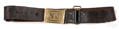 Indian Wars, New Jersey leather belt and buckle