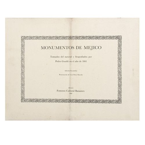 Ortíz Macedo, Luis. Monumentos de Méjico. México: Fomento Cultural Banamex, 1981. 4 h. + 12 láminas.