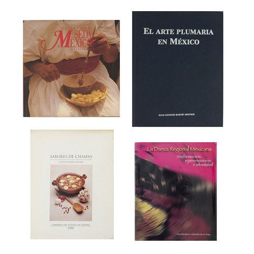 Historia y Arte de la Seda en México / El Arte Plumaria en México / Sabores de Chiapas / La Danza Regional Mexicana. Piezas: 4.