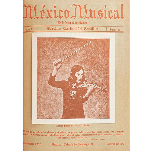 Castillo, Carlos del (Director). México Musical, "En Defensa de la Música". México, 1931. Tomos I - III. Piezas: 3.