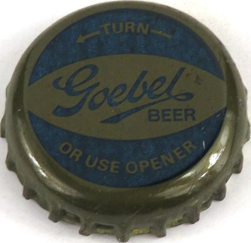 1964 Goebel Beer Plastic Backed Crown Detroit Michigan