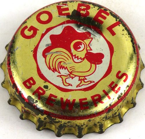 1950 Goebel Breweries (Red/Gold/Silver) Cork Backed Crown Detroit Michigan