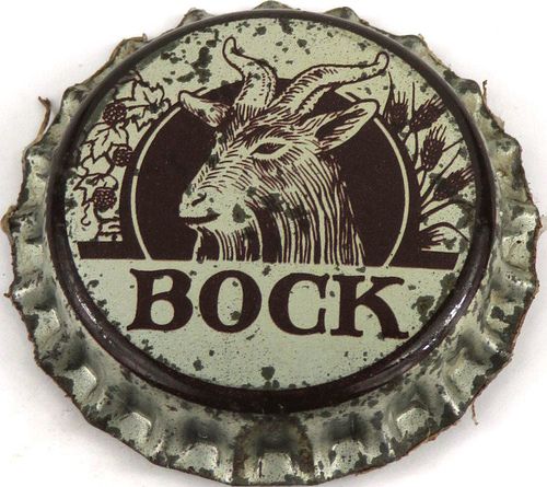 1964 Generic Bock Beer (silver/brown) Early Plastic-Backed Crown Milwaukee Wisconsin