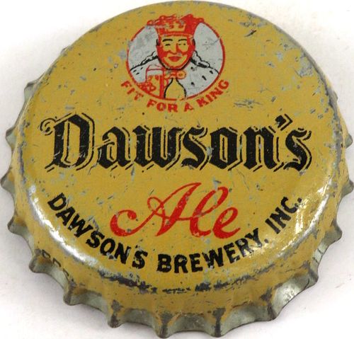 1944 Dawson's Ale Cork Backed Crown New Bedford Massachusetts