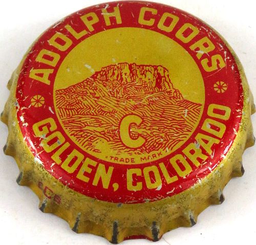 1950 Coors Beer Cork Backed Crown Golden Colorado