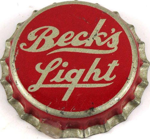 1956 Beck's Light Beer Cork Backed Crown Buffalo New York