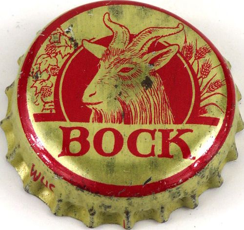 1940 Generic Bock Beer (light gold & red) Cork Backed Crown Milwaukee Wisconsin