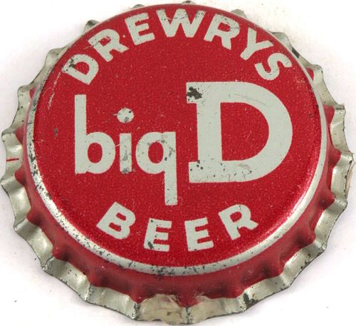 1958 Drewrys Big D Beer Cork Backed Crown South Bend Indiana