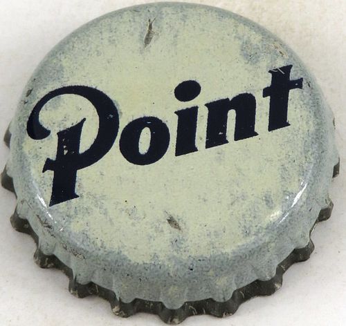 1952 Point Beer (white) Cork Backed Crown Stevens Point Wisconsin