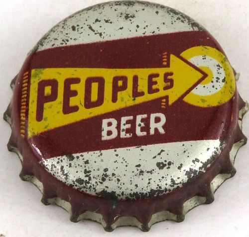 1951 People's Beer Cork Backed Crown Oshkosh Wisconsin