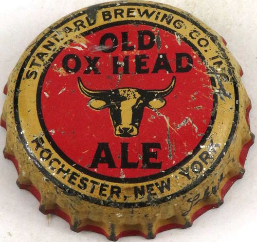 1939 Old Ox Head Ale Cork Backed Crown Rochester New York