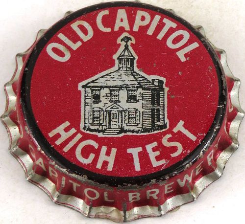 1934 Old Capitol High Test Beer Cork Backed Crown Chillicothe Ohio