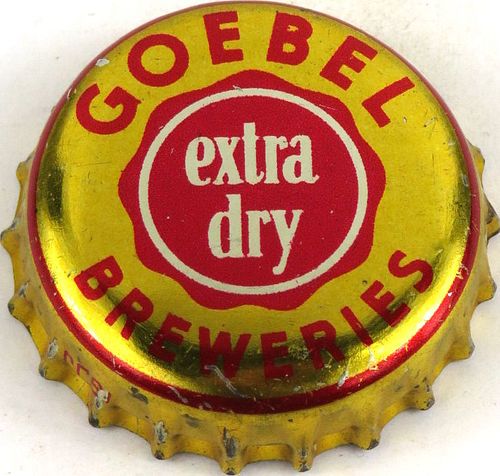 1950 Goebel Breweries (metallic - silver) Cork Backed Crown Detroit Michigan