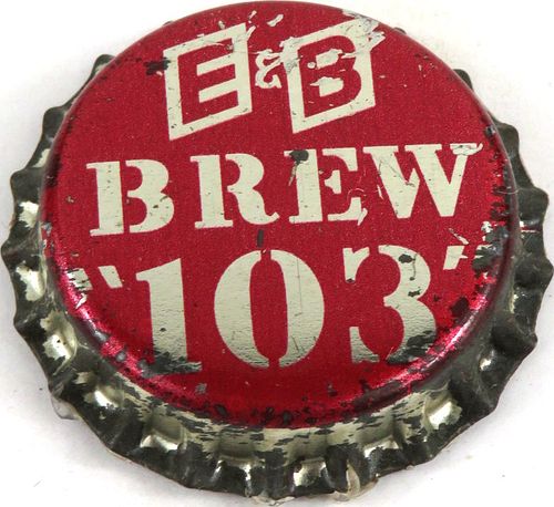 1955 E & B Brew "103" Beer (metallic silver) Cork Backed Crown Detroit Michigan
