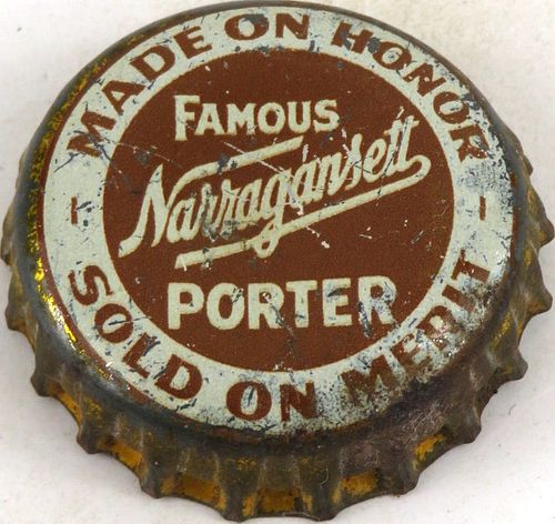 1943 Narragansett Porter Cork Backed Crown Providence Rhode Island