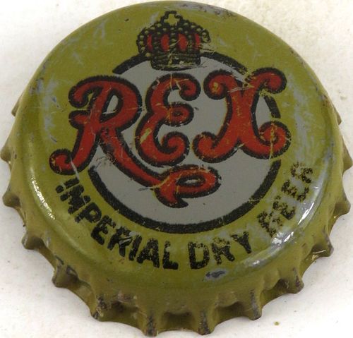 1943 Rex Imperial Dry Beer (gunmetal grey) Cork Backed Crown Duluth Minnesota